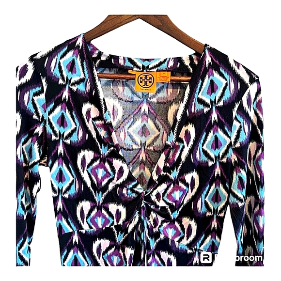 TORY BURCH 100% SILK MIDI DRESS EXCELLENT USED CONDITION SIZE MEDIUM - Picture 9 of 14